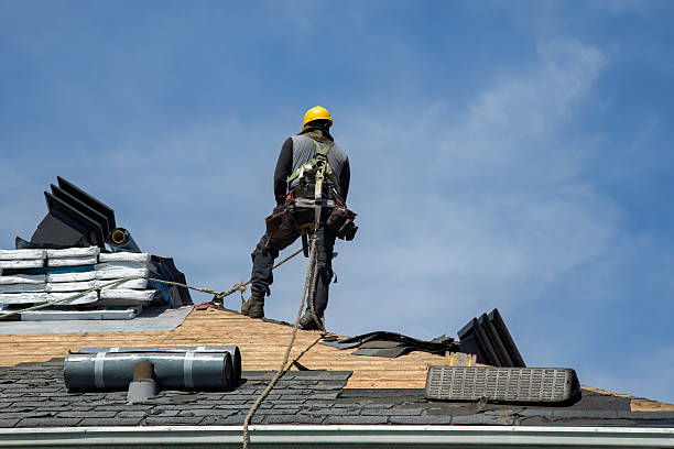 Professional Gutter Installation technician working in Aurora, MO
